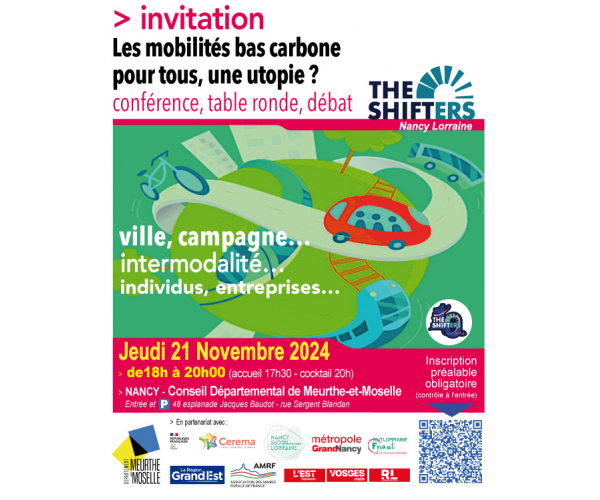  21/11/24 Conférence-table ronde : les mobilités bas carbone pour tous, une utopie ?