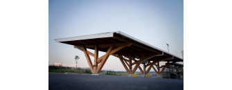 Ombrière photovoltaïque parking structure BOIS